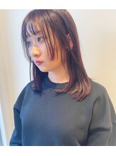 艶髪 × 透明感☆ チェリーレッド × 韓国風 × ミディアム