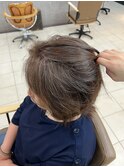 『白髪ぼかし』大人上品な極細ハイライト×艶ブラウン
