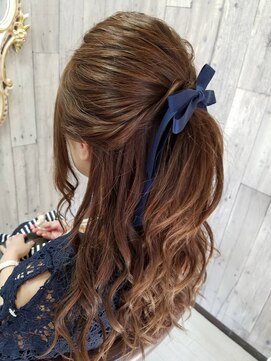 ラピスラズリ(Lapis Lazuli) ハーフアップ　3(下通 ヘアセット 専門店)
