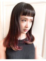 ヘアーワークス ヘルム 渋谷店(HAIR WORKS HELM)&nbsp;[HELM渋谷]ポイントカラーセミロング