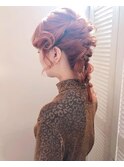 オレンジヘアー&ニュアンスヘアアレンジ