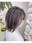 Moana【東崎】#バレイヤージュ#ミディアムボブ#ベージュカラー