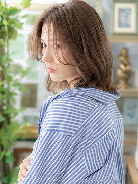 カバーヘア イヴ 戸頭店(COVER HAIR EVE) 外国人風インナーカラーかきあげ前髪ロブヘアa戸頭20代30代40代