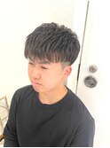 築地ツーブロックサイドフィットアイパーメンズマッシュ