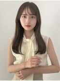 ワンカールで可愛いレイヤーカット/グレージュ/シースルーバング