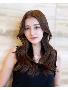 ノク 渋谷(nok) モカベージュ_オリーブベージュレイヤーカットウェットヘア