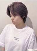 ハンサムショートハイトーンショートラベンダーショートカット