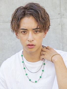 シティ(CITY) 【men`s】フェザーパーマグレー刈り上げショートブルーカラー