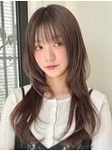 レイヤーカット/姫カットレイヤー/小顔カット/マロンベージュ