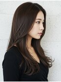 グラマラスロング/かきあげバング/ワンカール/ココアブラウン