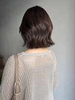 サンク 原宿 表参道(cinq) 切りっぱなしボブヘーゼルベージュボブブラウンカラー前髪なし