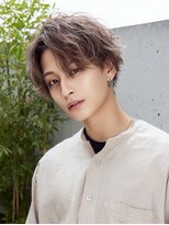 カットもパーマもイケメンパラダイス Men's天王寺 【清潔感×柔らか束感】ニュアンスパーマ×透明感カラー