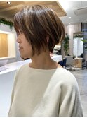 大人ショート/ショートボブ/白髪ぼかしハイライト/武蔵小杉