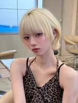 ロンドソレイユ 池袋(Lond soleil)&nbsp;オリーブグレー/ボブ/顔周り/小顔/レイヤー/髪質改善/縮毛矯正