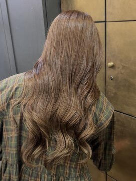 ヘアーアイスカルテット(HAIR ICI QUARTET) ◎透明感ブリーチなしダブルカラーロングベージュ