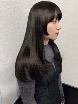ラグナ(LAGUNA) 艶髪オリーブブラウン/サイドバング/ロング/ブリーチなし
