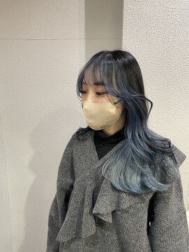 ナンバーフォーナチュラル 戸祭(NO4 natural) 75. ブルーグラデーション/韓国ウェーブ/顔周り/艶感