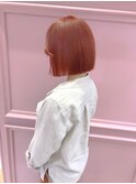 Lee梅田★ワンレンボブ×レッドオレンジ
