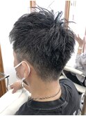 MEN'S HAIR  センターパート　ツイストスパイラル　コンマヘア