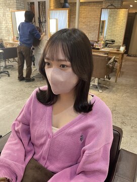 シェノン 武庫之荘(CHAINON) ダークアッシュカラー/韓国くびれヘア/ミディアムヘア