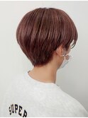 ピンクブラウン×ボーイッシュショート
