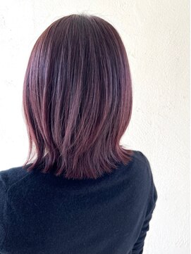 キャパジャストヘアー(CAPA just hair) 外はねボブレイヤーボブカシスカラーボルドー