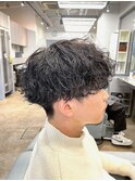 guest snap ツーブロ前下がりマッシュ×波巻きスパイラルパーマ