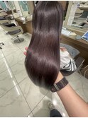 髪質改善ラベンダーピンクベージュカラー