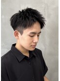 大分メンズスパイキーショートツーブロック刈り上げショート