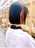 Say.ree 切りっぱなしボブ インナーカラー ベビーピンク 黒髪