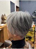 グレイヘアー×アシメショート