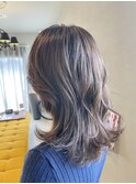 ブリーチなし 透明感グレージュ