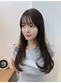 くびれヘア/顔周り/韓国/レイヤーカット/黒髪/ロング/前髪北千住