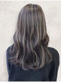 20代30代ハイライトレイヤーカット透明感ダークグレージュロング