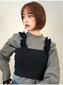 切りっぱなしボブ/ショートボブ/顔周りカット