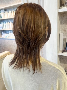 キャアリー(Caary) 福山美容室Caaryウルフレイヤーミルクティーベージュ20代30代