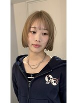 ヌー ノエラ(nu Noella) ミルクティーベージュ×切りっぱなしボブ【中村】