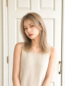 アロマ ヘアー ルーム 新宿3号店(AROMA hair room) ケアブリーチ/ミルクティーベージュ/透明感/外国人風カラー/新宿