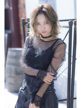 ミエルヘアービジュー(miel hair bijoux) 【miel hair bijoux】～プラチナグレージュゆるふわ無造作ロブ～