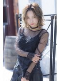 【miel hair bijoux】~プラチナグレージュゆるふわ無造作ロブ~