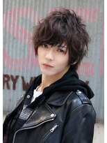 ネイビー(NAVY)&nbsp;軟毛の方にオススメ エアバウンサーウルフ 無造作パーマ