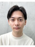 メンズ/アップバング/ツーブロックマッシュ/束感ショート波巻き