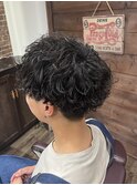 MEN’S HAIRハイライトマッシュパーマ〈理容室〉東浦和メンズ