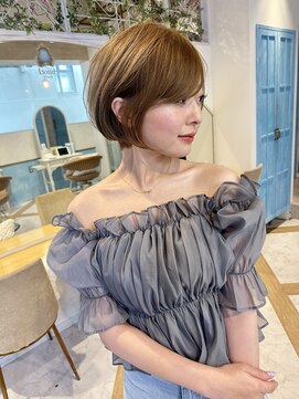 ロンド ストラーダ 心斎橋(Lond strada) ショート×ハイライト白髪ぼかし×シルキーベージュ[心斎橋]