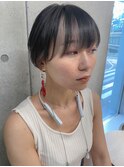 斜めバング/グレージュカラー/デザインカラー/シルキーベージュ
