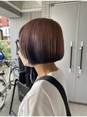【とまべち】ピンクベージュ×ネイビーのエンドカラー