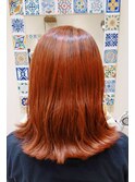 外ハネミディアム大人可愛いナチュラル暖色カラー艶髪20代30代