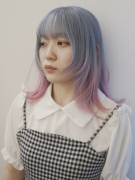 プネル(punel) 胡蝶 裾ウルフレイヤーウルフカットケアブリーチ佐藤