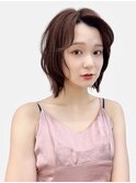 韓国ボブ/ピンクブラウン/似合わせカット