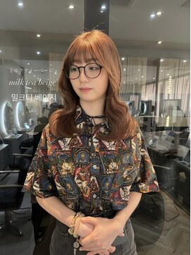 ジーナ 高田馬場(Zina) 髪質改善*ミルクティベージュセミロング* 【Zina 高田馬場】